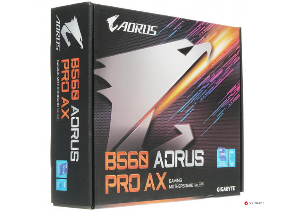 Сист. плата Gigabyte B560 AORUS PRO AX, B560, 1200, 4xDIMM DDR4, 2xPCI-E x16, PCI-Ex1, M.2, 6xSATA, WIFI6, BOX