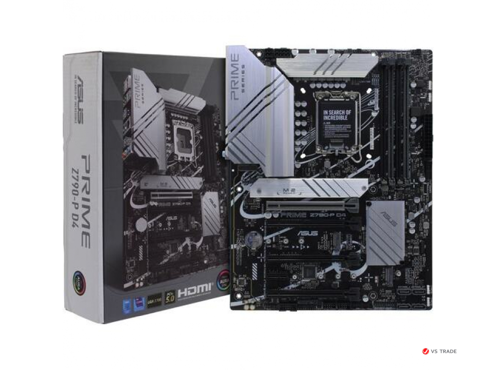 Сист. плата ASUS PRIME Z790-P D4,  Z790, 1700, 4xDDR4, 4xPCI-Ex16, PCI-Ex1, 3xM.2, 4xSATA, DP, HDMI, Realtek 2.5Gb, BOX