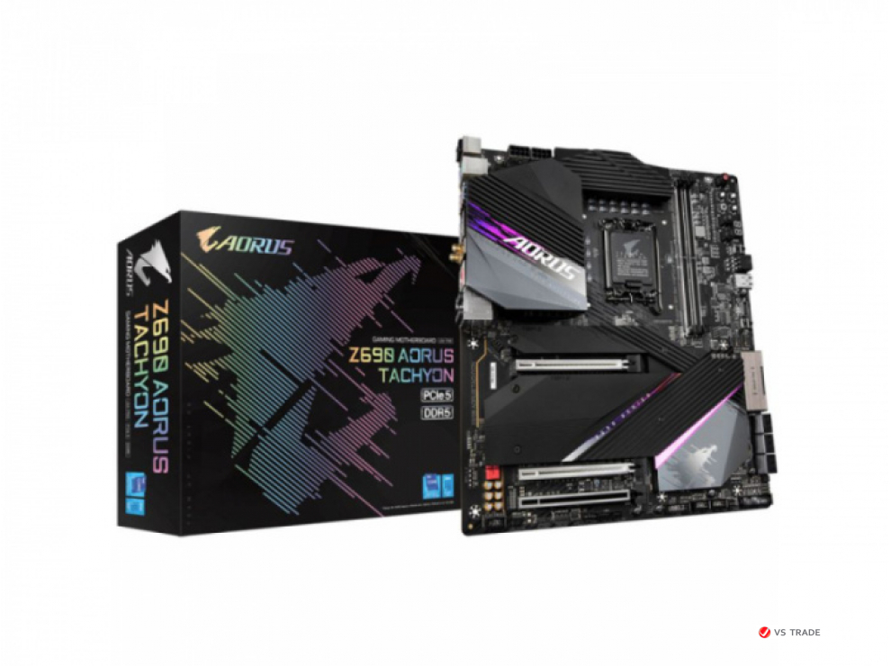 Сист. плата Gigabyte Z690 AORUS TACHYON, Z690, 1700, 2xDIMM DDR5, 3xPCI-E x16, 4xM.2, 6xSATA, HDMI, Wi-Fi 6E AX210, BOX