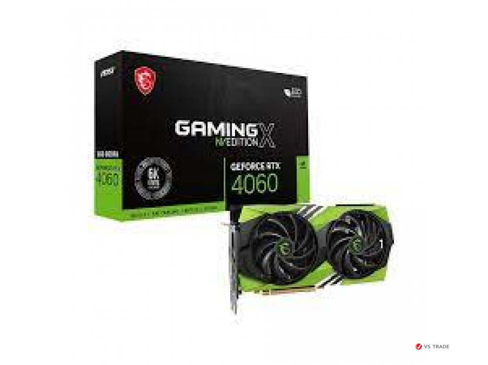 Видеокарта MSI GeForce RTX 4060 GAMING X NV EDITION 8G, 8Gb GDDR6, 128 Bit, 1xHDMI, 3xDP, 3072 CUDA, BOX