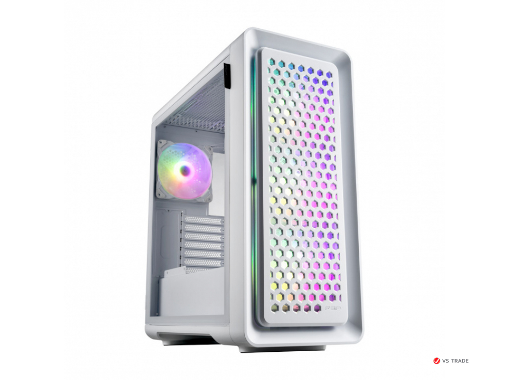 Кейс CUT593A-W, ATX Full Tower, E-ATX, ATX, M-ATX, Mini-ITX, USB3.0 x 2, Type-C, TG, White