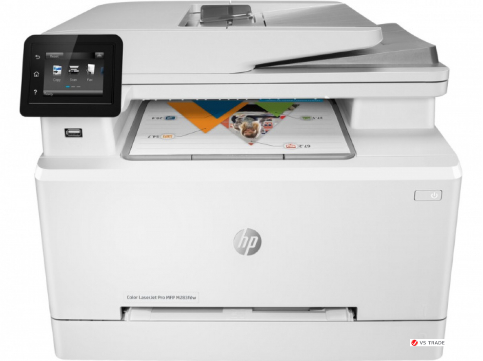 МФУ HP 7KW75A Color LaserJet Pro MFP M283fdw, A4, печать 600x600dpi, сканер 1200x1200dpi, копир 600x600dpi, факс 300x300