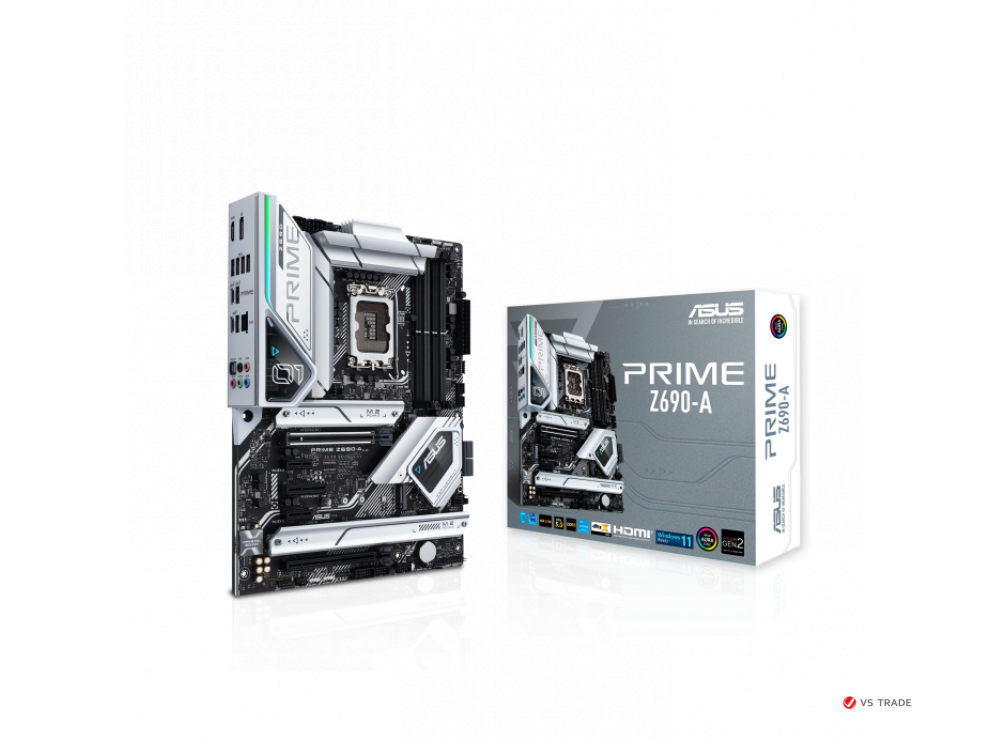 Сист. плата ASUS PRIME Z690-A, Z690, 1700, 4xDIMM DDR5, 2xPCI-E x16, 2xPCI-E x1, PCI-Ex4, M.2, SATA, HDMI, DP, WIFI, BOX