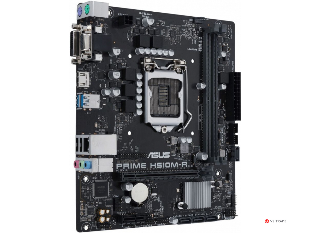 Сист. Плата Asus PRIME H510M-R-SI, H510, S1200, 2xDIMM DDR4, PCI-E x16, PCI-E x1, 4xSATA, HDMI, VGA, DVI, mATX