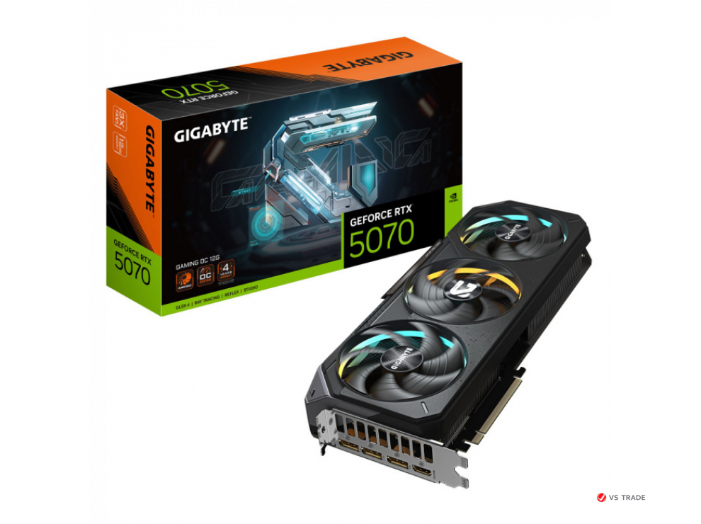 Видеокарта Gigabyte GV-N5070GAMING OC-12GD, RTX5070, 12Gb GDDR7, 192 bit, DP, HDMI, BOX