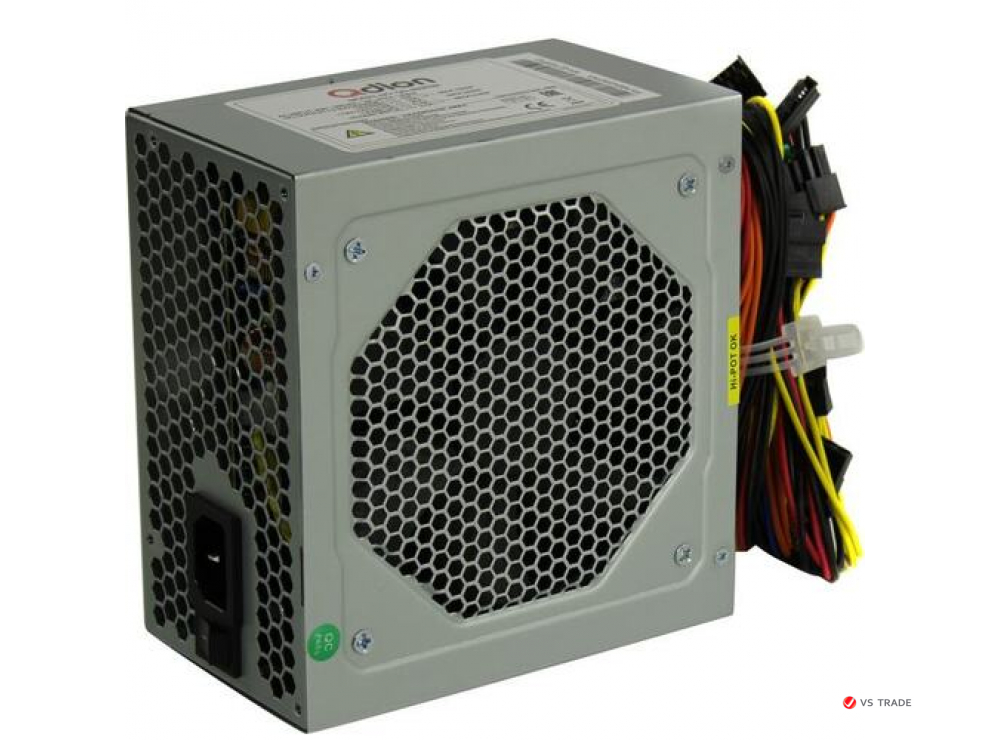 Блок питания ATX QD-500PNR, Ball Bearing Fan 12cm (Black), 24+4pin, CPU4+4,PCI-E 6pin,3*sata,2*molex, black coating OEM