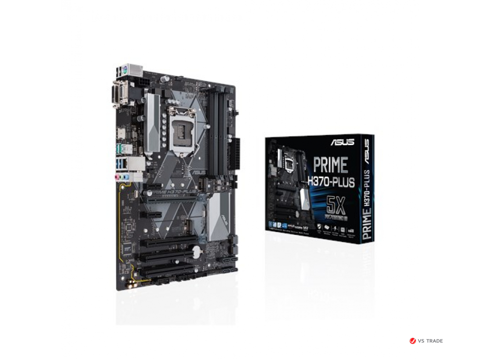 Сист. плата Asus PRIME H370-PLUS, H370, S1151, 4xDIMM DDR4, 2xPCI-E x16, 2xPCI-E x1, 2xPCI, 2xM.2, 6xSATA, HDMI, DVI-D