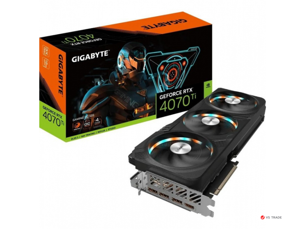 Видеокарта Gigabyte GV-N407SGAMING OC-12GD, 12Gb GDDR6X, 192Bit Interface, 7168 Cuda Cores, HDMI, DP, BOX