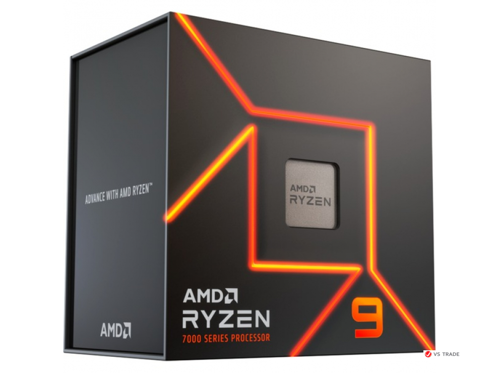 Процессор AMD Ryzen 9 7900X, 4.7GHz (Raphael, 5.6), 12C/24T, 12/64MB, 170W, AM5, 100-000000589WOF