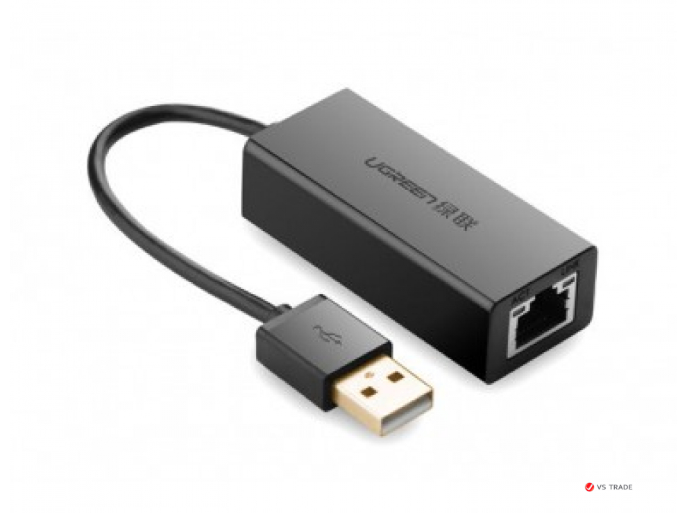 Конвертер сигнала UGREEN CR110 USB 2.0 10/100Mbps Ethernet Adapter (Black)