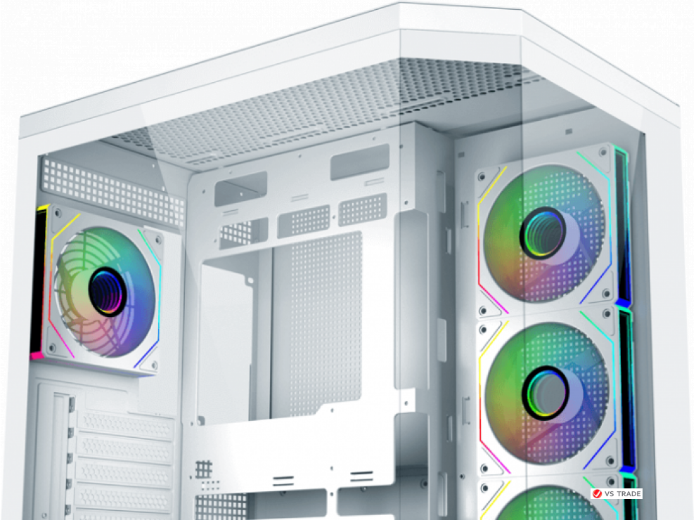 Корпус FSP U580-WA, ULTRA Tower ATX, ATX(BTF), M-ATX, Mini-ITX, VGA up to 415mm, 7xARGB FAN,White