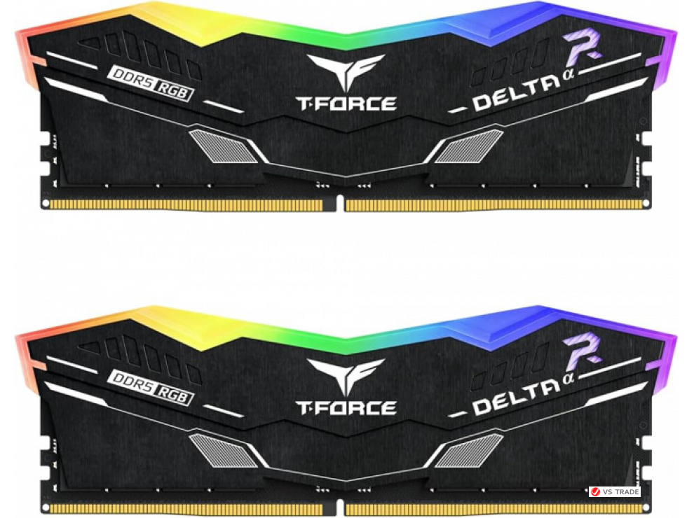 Комплект модулей памяти Team Group T-Force Delta RGB 64Gb (32x2) DDR5 6000MHz, CL38, 1.3V, FF7D564G6000HC38JDC01, RTL