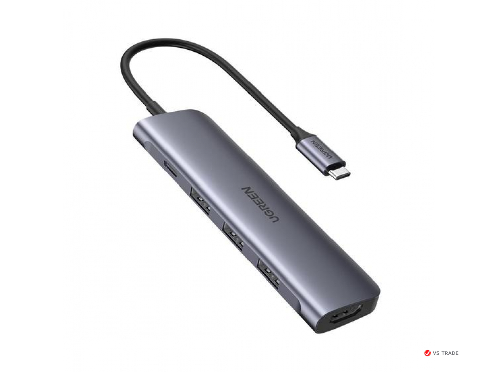 Конвертор сигнал UGREEN CM136 USB Type C to HDMI + USB 3.0*3 + PD Power Converter