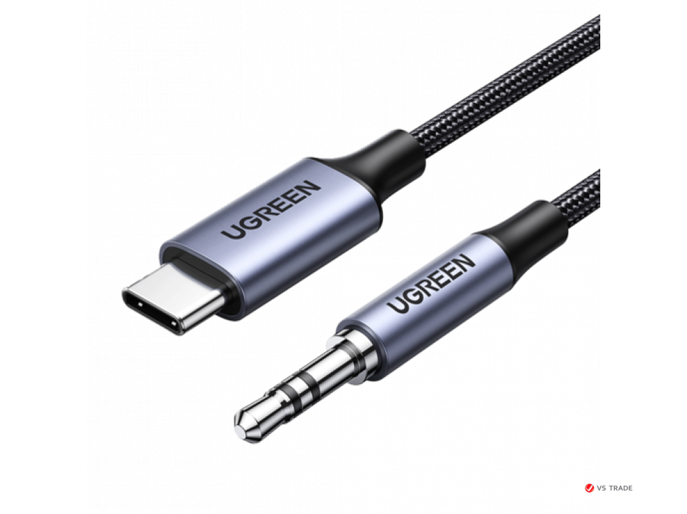 Аудиокабель UGREEN CM450 USB-C Male to 3.5mm Male  with Chip 1m 20192