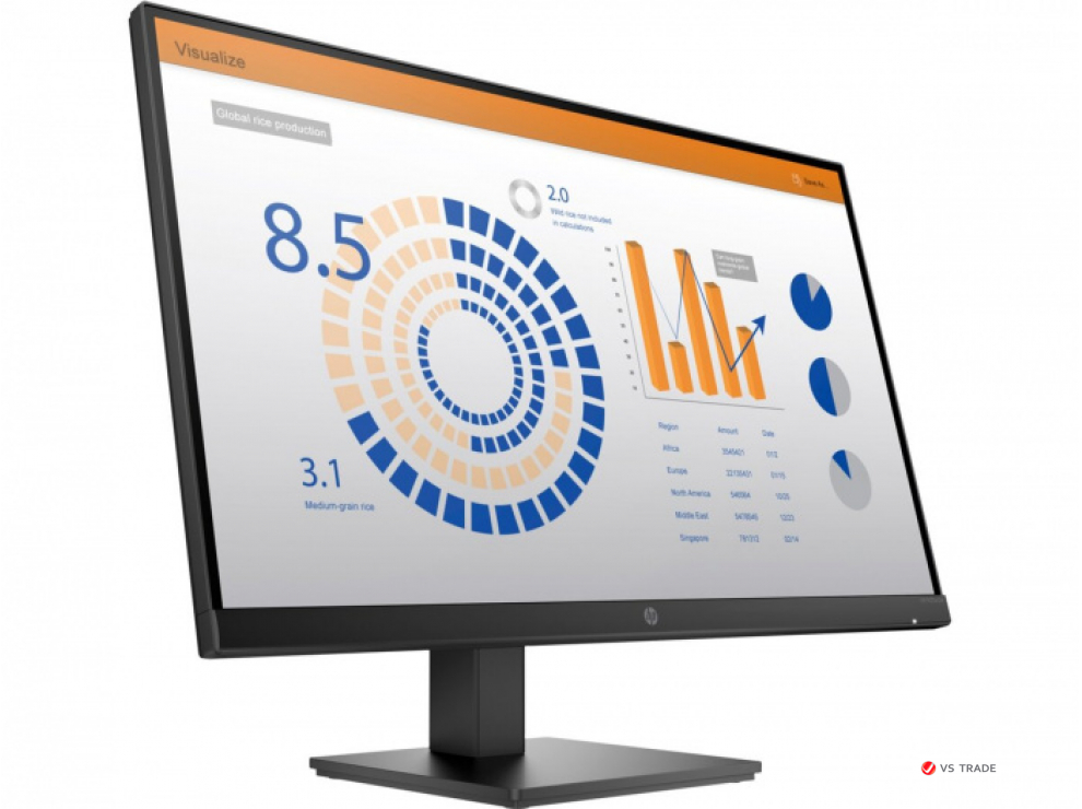 Монитор HP P27q G4|27" IPS|16:9|FHD 2560x1440 при 60Гц|300cd/m2|1K:1|10M:1|178/178|5ms|VGA|HDMI|3yw|Black