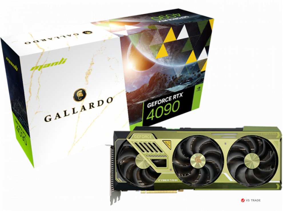 Видеокарта Manli GeForce RTX 4090 Gallardo, 24Gb GDDR6X, 384Bit, HDMI, 3x DP, N67540900M35300, BOX