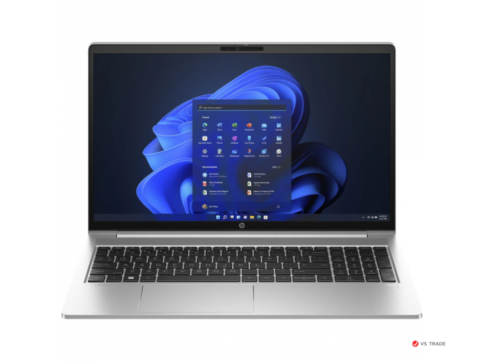 Ноутбук HP ProBook 450 G10 UMA,15.6 FHD UWVA 250,16G D4,512G PCIe,W11p6,1yw,WFOVCam,Bl kbd,numpad,WiFi6E+BT5.3,PikeSilv