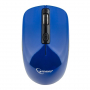 Мышь беспроводная Gembird MUSW-400-B, 2.4ГГц, синий, бесшумный клик, 3 кнопки, 1600 DPI, батарейки, блистер