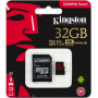 Карта памяти Kingston 32GB microSDHC Canvas React 100R/70W U3 UHS-I V30 A1 Card + SD Adapter