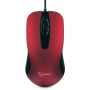 Мышь Gembird MOP-400-R, USB, красный, бесшумный клик, 2 кнопки, 1000 DPI,  soft-touch,1.45м, блистер
