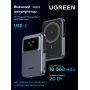 Пауэрбанк UGREEN PB572 45327 10000mAh mini Magnetic Robot Wls 20W(7.5W) USB-C With Hoder Grey