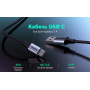 Адаптер - кабель UGREEN 60128 USB-A 2.0 to USB-C Cable Nickel Plating Aluminum Braid 2m (Black)