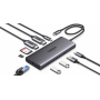 Конвертер Ugreen CM639 USB-C to 1*USB3.0+2*USB2.0+USB-C3.0+2*HDMI+RJ45 Gigabit+SDamp;TF +PD port 15534