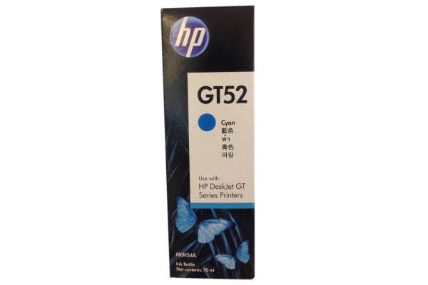 Оригинальная емкость с чернилами HP GT52 M0H54AE голубая