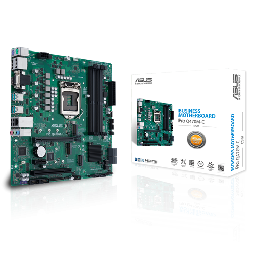 Сист. плата ASUS PRO Q570M-C/CSM, Q570, 1200, 4xDIMM DDR4, PCI-E x16, 2xPCI-E x1, M.2, 4xSATA, HDMI, DP, BOX