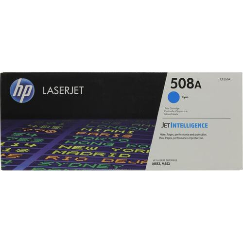 Картридж лазерный HP LaserJet 508A CF361A, Голубой, совместимость HP Color LaserJet Enterprise M552/553/557