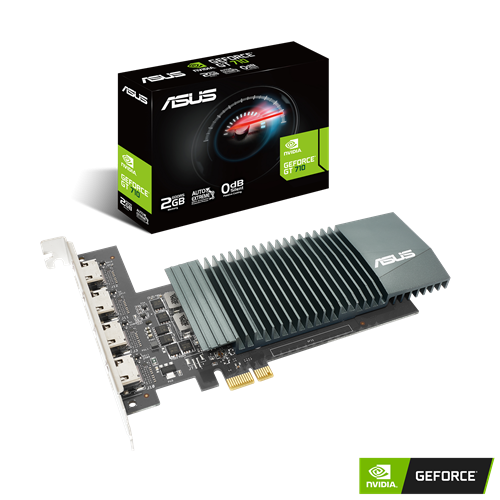 Видеокарта ASUS GT710-4H-SL-2GD5, 2Gb/64bit GDDR5, 4xHDMI 2.1, HDCP, BOX Видеокарта ASUS GT710-4H-SL-2GD5, 2Gb/64bit GDDR5, 4xHDMI 2.1, HDCP, BOX
