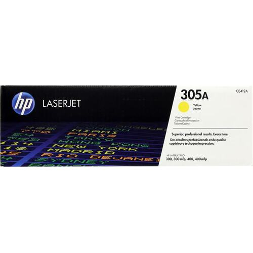 Картридж лазерный HP CE412A 305A, 300/300mlp, 400/400mlp, 2600 стр, желтый