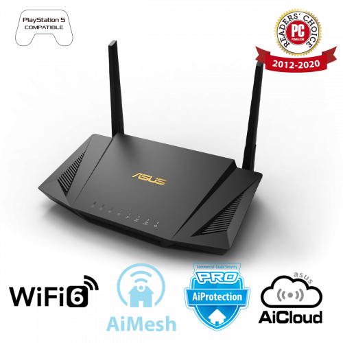 Двухдиапазонный маршрутизатор ASUS RT-AX56U/Wi-Fi 6 (802.11ax)/MU-MIMO/OFDMA/AiProtection Pro/AiMesh