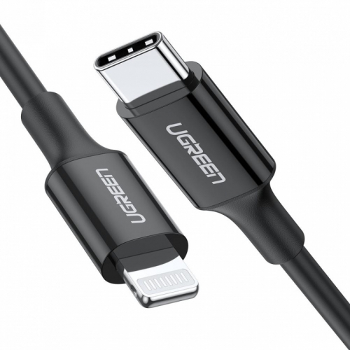 Кабель Ugreen US171 Lightning To Type-C 2.0 Male Cable Black 1M, 60751 Кабель Ugreen US171 Lightning To Type-C 2.0 Male Cable Black 1M, 60751