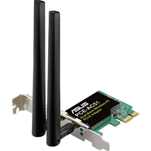 Двухдиапазонный беспроводной адаптер ASUS PCE-AC51 стандарта Wi-Fi 802.11ac, 90IG02S0-BO0010