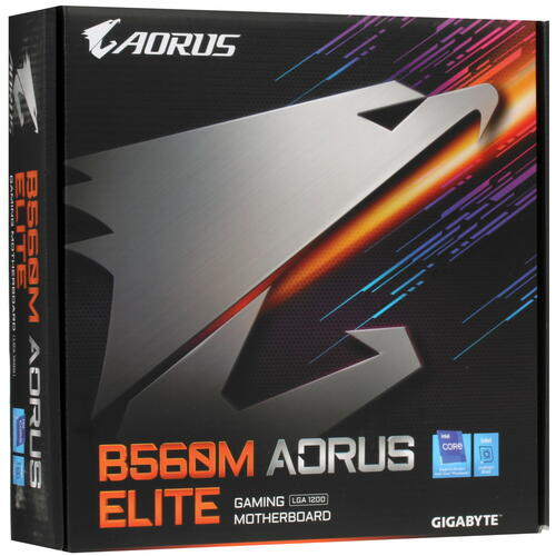 Сист. плата Gigabyte B560M AORUS ELITE, B560, 1200, 4xDIMM DDR4, 2xPCI-E x16, PCI-Ex1, M.2, 6xSATA, HDMI, DP, BOX
