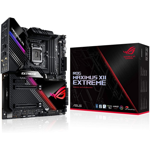 Сист. плата Asus ROG MAXIMUS XII EXTREME, Z490, 1200, 4xDIMM DDR4, 3xPCI-E x16, 4xM.2, 8xSATA, Wi-Fi 6AX, E-ATX BOX Сист. плата Asus ROG MAXIMUS XII EXTREME, Z490, 1200, 4xDIMM DDR4, 3xPCI-E x16, 4xM.2, 8xSATA, Wi-Fi 6AX, E-ATX BOX
