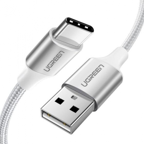 Кабель UGREEN US288 USB-A 2.0 to USB-C Cable Nickel Plating Aluminum Braid 1.5m (White) Кабель UGREEN US288 USB-A 2.0 to USB-C Cable Nickel Plating Aluminum Braid 1.5m (White)