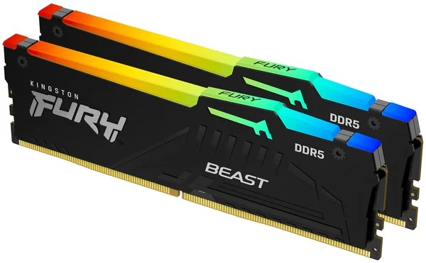 ОЗУ Kingston FURY Beast EXPO RGB 32Гб (16x2) DIMM DDR5, 5600MT/s, CL36 1.25В, KF556C36BBEAK2-32