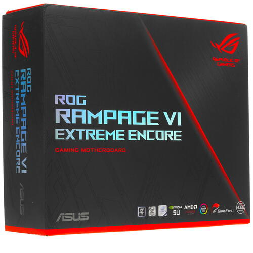 Сист. плата Asus ROG Rampage VI Extreme Encore, X299, S2066, 8xDIMM DDR4, Wi-Fi 6 (802.11ax), Ethernet 10 Гбит/с