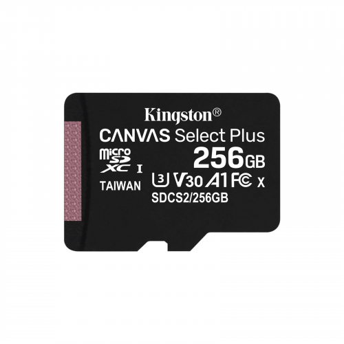 Карта памяти Kingston 256GB microSDXC Canvas Select Plus 100R A1 C10 Single Pack w/o Adapter, SDCS2/256GBSP