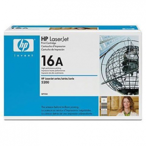 Картридж лазерный HP Q7516A, Черный, На 12000 страниц для HP LJ 5200