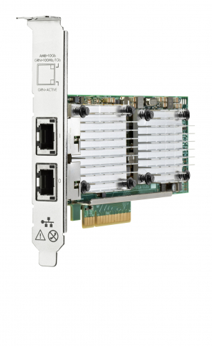 Адаптер сетевой 656596-B21 HPE Ethernet 10Gb 2-port 530T Adapter, PCIe 2.0 x8  with Low profile bracket (Marvell 57810S)