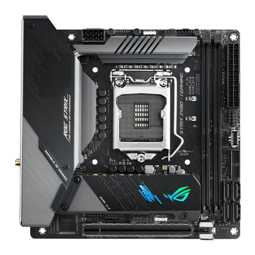 Сист. плата ASUS ROG STRIX Z490-I GAMING, Z490, 1200, 2xDIMM DDR4, PCI-E x16, 4xSATA, DP, HDMI, ITX, BOX Сист. плата ASUS ROG STRIX Z490-I GAMING, Z490, 1200, 2xDIMM DDR4, PCI-E x16, 4xSATA, DP, HDMI, ITX, BOX