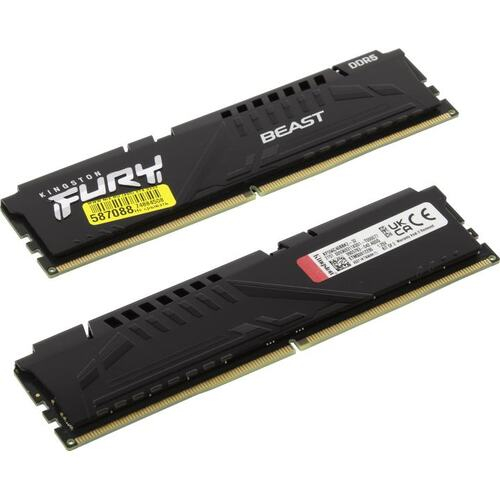 ОЗУ Kingston Fury Beast 16Gb (8x2) 5600MHz DDR5 DIMM, CL40, 1.25v,  KF556C40BBK2-16