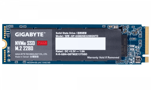SSD-накопитель Gigabyte SSD 256Gb, NVMe, M2, read 1800/write1100, GP-GSM2NE3256GNTD