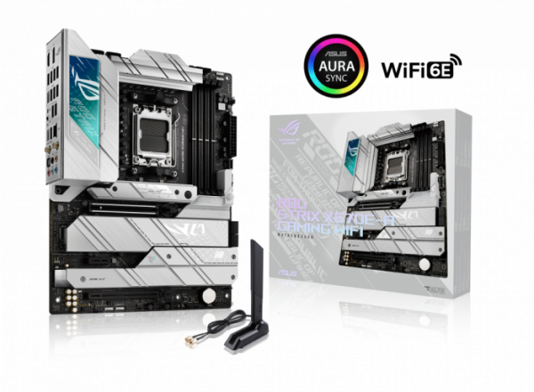 Сист. плата ASUS ROG STRIX X670E-A GAMING WIFI, AM5, 4xDDR5, 2xPCI-E x16 , PCIe x1, 4xM.2, SATA, WIFI6E, BOX