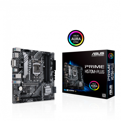Сист. плата ASUS PRIME H570M-PLUS, H570, 1200, 4xDIMM DDR4, 2xPCI-E x16, 1xPCI-Ex1, M.2, 6xSATA, DP, DVI-D, BOX