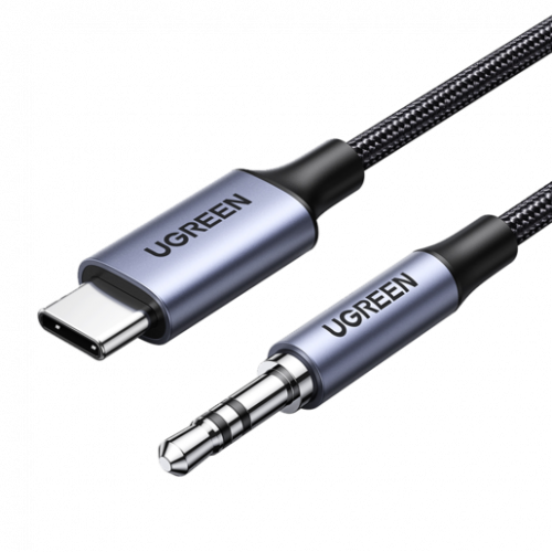 Аудиокабель UGREEN CM450 USB-C Male to 3.5mm Male  with Chip 1m 20192