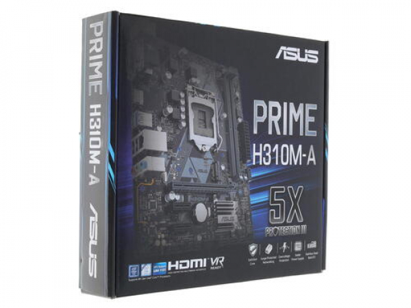 Сист. плата Asus PRIME H310M-A, H310, S1151, 2xDIMM DDR4, 1xPCI-E x16, 2xPCI-E x1, 1xM.2, 4xSATA, HDMI, DVI-D, VGA mATX